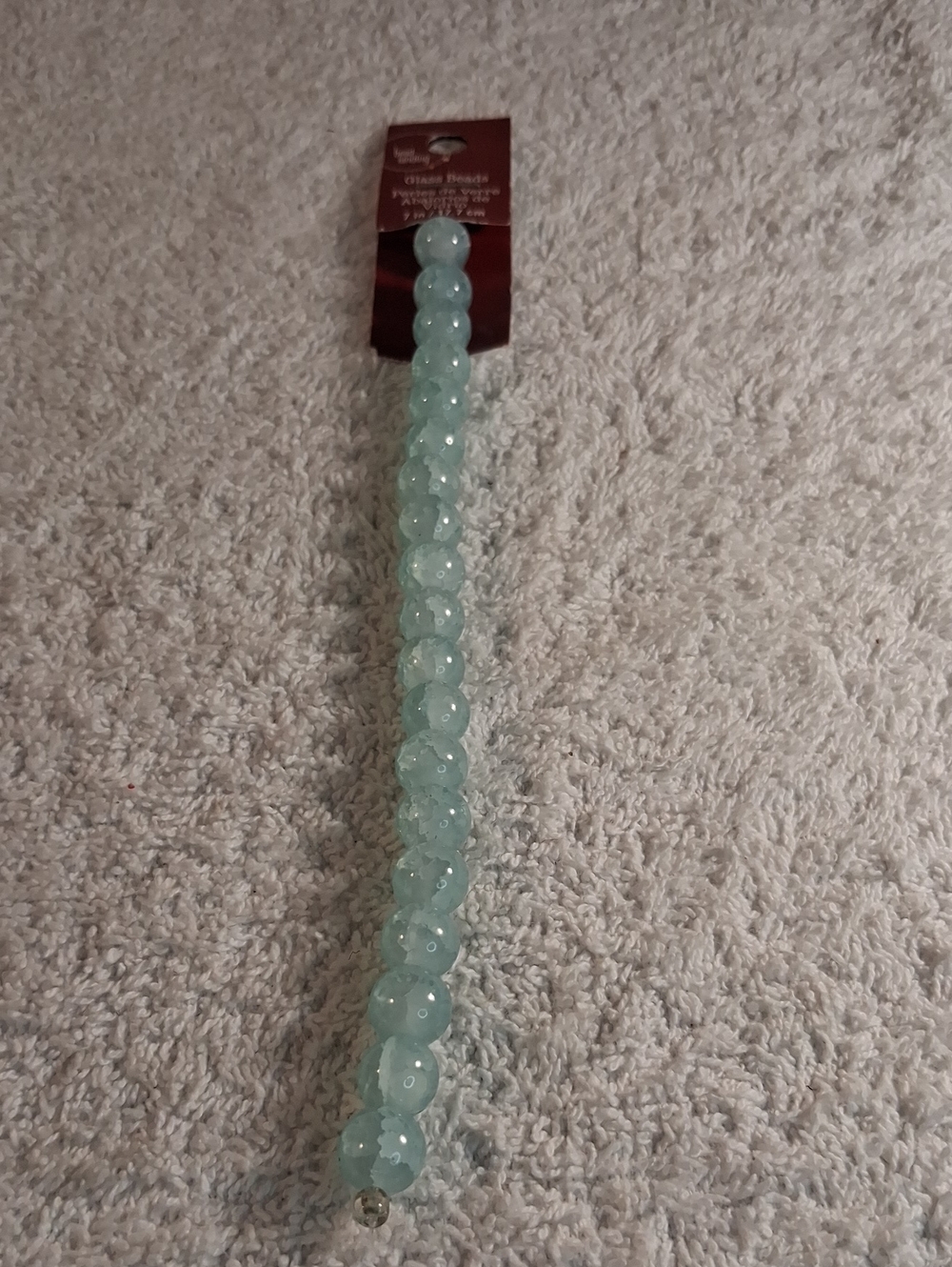 Light Aqua Glass Beaded Garland Strand -